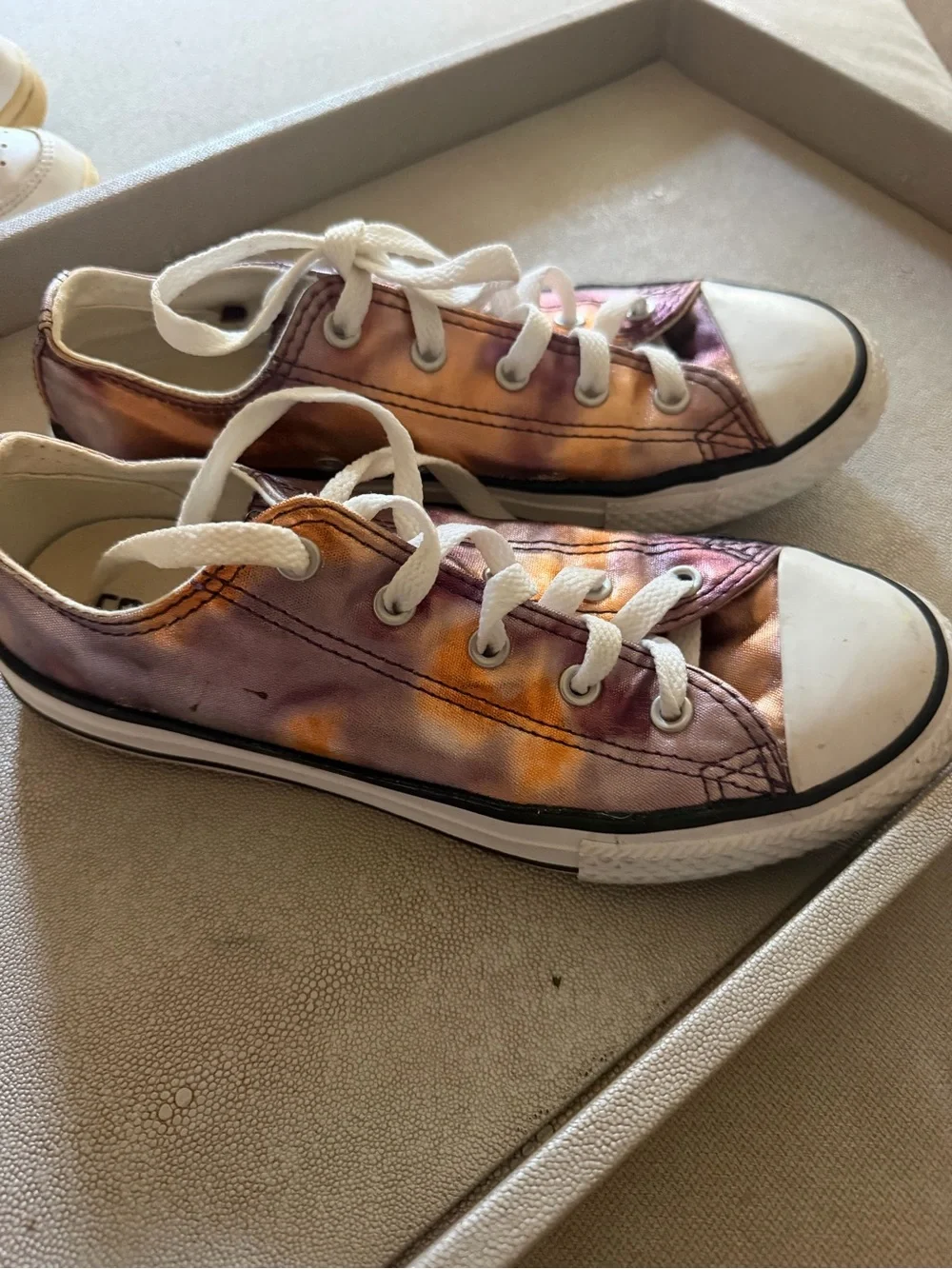 Converse Kids Tie-Dye Canvas Sneakers in Purple and Orange